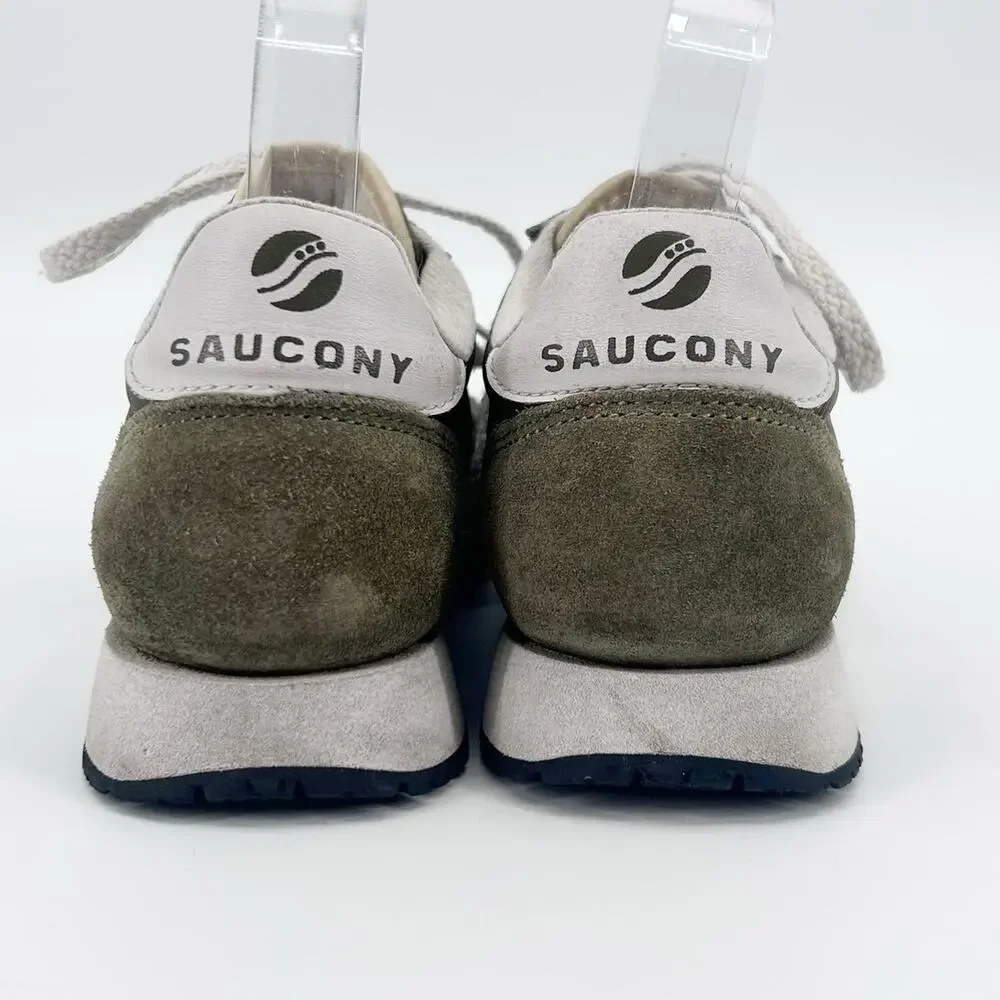 Saucony Logan MV Olive Green Nylon Suede Retro Runner Sneakers Women's 8 Y2K - Picture 6 of 12